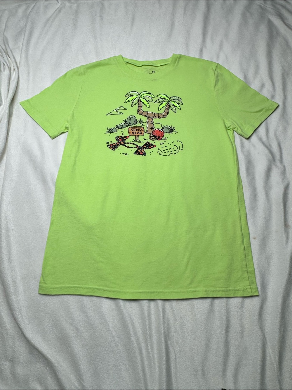 Under Armour Neon Lime Palm Tree Graphic Short Sleeve Tee for boys